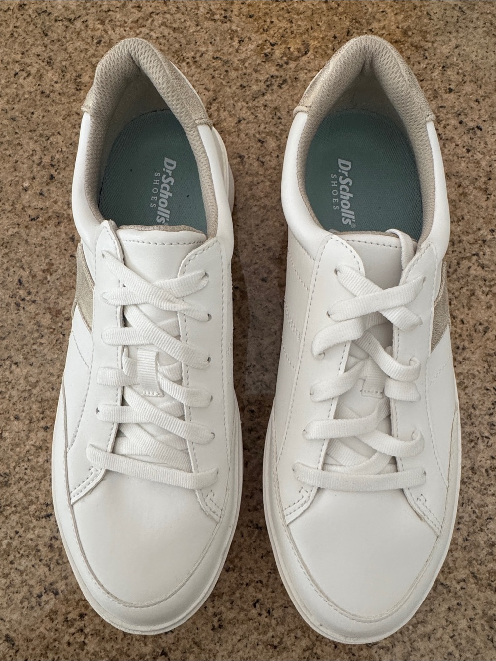 Dr. Scholl's Madison Lace White Sneakers with Bronze Accent Size 9 | NEW no box - Picture 7 of 11